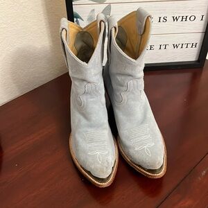 Idyllwind by Miranda Lambert steel toe baby blue suede cowgirl booties.
